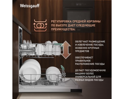 Купить Встраиваемая посудомоечная машина Weissgauff BDW 4536 D Inverter Autoopen Timer Floor в интернет-магазине Мега-кухня 23 Купить Встраиваемая посудомоечная машина Weissgauff BDW 4536 D Inverter Autoopen Timer Floor в интернет-магазине Мега-кухня 23
