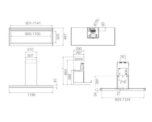 Купить  Вытяжка Elica Element BLMAT/A/90 в интернет-магазине Мега-кухня 2