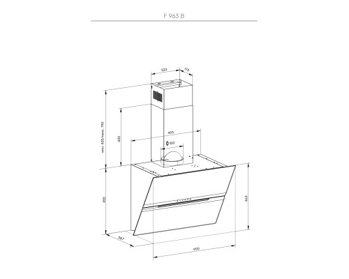 Купить Вытяжка наклонная Kuppersberg F 963 B в интернет-магазине Мега-кухня 6 Купить Вытяжка наклонная Kuppersberg F 963 B в интернет-магазине Мега-кухня 6