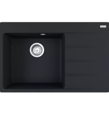 Мойка Centro CNG 611/211-78 TL Fragranite с крылом, цвет Черный матовый, чаша слева