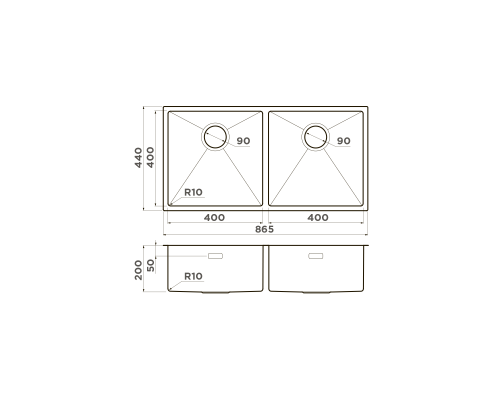 Купить  Мойка Omoikiri Taki 86-2-U/IF gm в интернет-магазине Мега-кухня 2