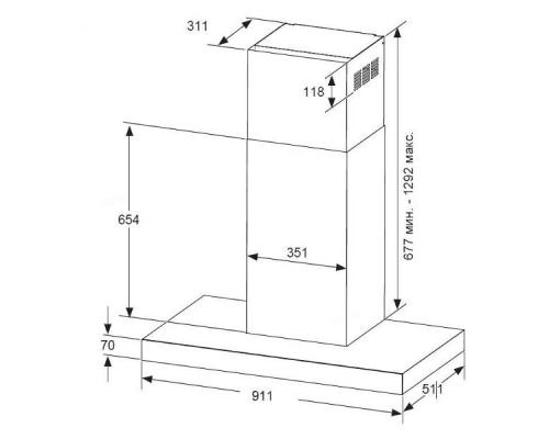 Купить  Вытяжка Casarte CASVHP9DT1NBGH в интернет-магазине Мега-кухня 13
