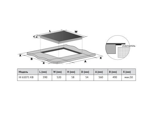 Купить  Индукционная варочная панель Korting HI 61071 KB в интернет-магазине Мега-кухня 4