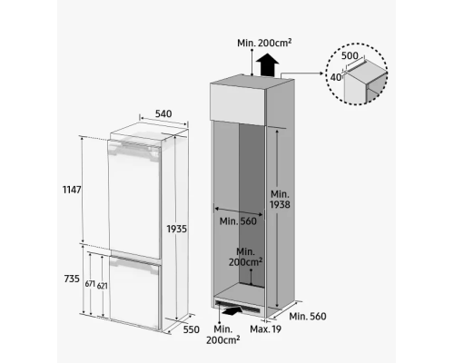 Купить  Встраиваемый холодильник Samsung BRB80F30BES0EO в интернет-магазине Мега-кухня 9