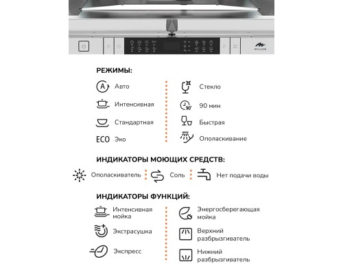 Купить  Встраиваемая посудомоечная машина Millen MDW 602 в интернет-магазине Мега-кухня 5
