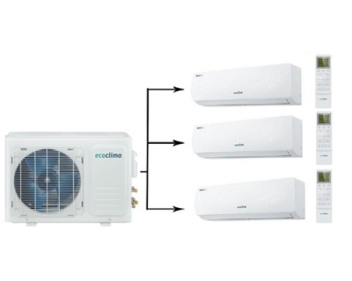 Купить Мульти сплит-система на 3 комнаты Ecoclima Multi line R32 Free Match  CMWM-H09/4R2 [W]*3/СM3-H22/4DR2 в интернет-магазине Мега-кухня